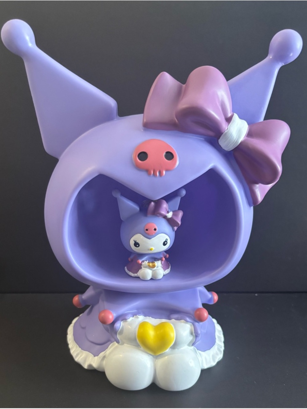 Light Up Sanrio Kuromi Lavender & Pink Bow Display Figurine - Plays Music